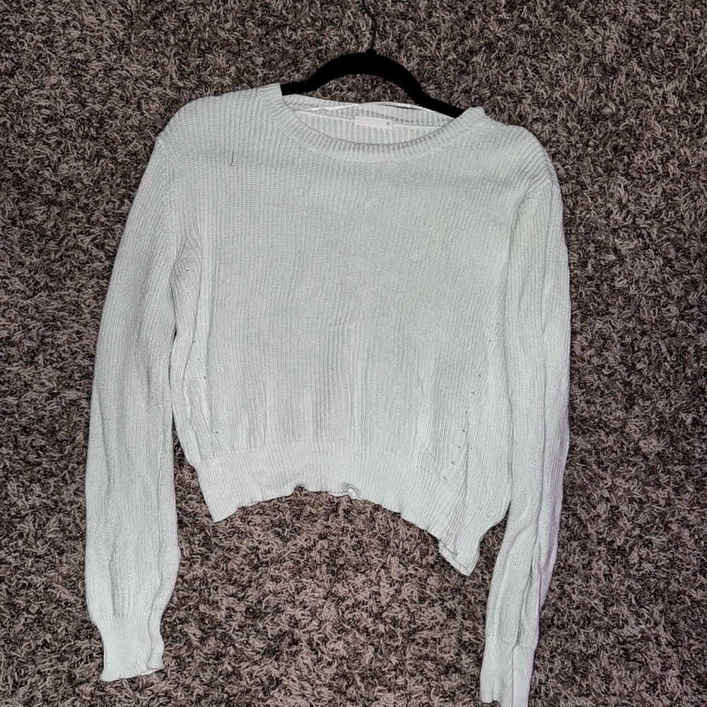 Womens Knitted Long Sleeve Crop